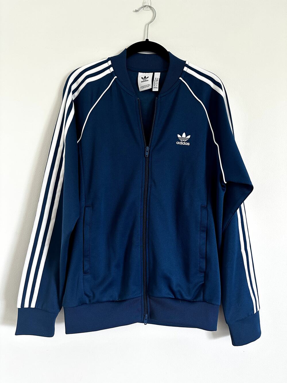 Adidas Originals SST Track Jacket Marine Blue White Stripe Men's Size M